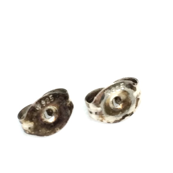 3/$30 PORCELAIN GOLD DIP BLUE GLAZE TEARDROP STUD EARRINGS STERLING SILVER PETAL - Picture 15 of 16